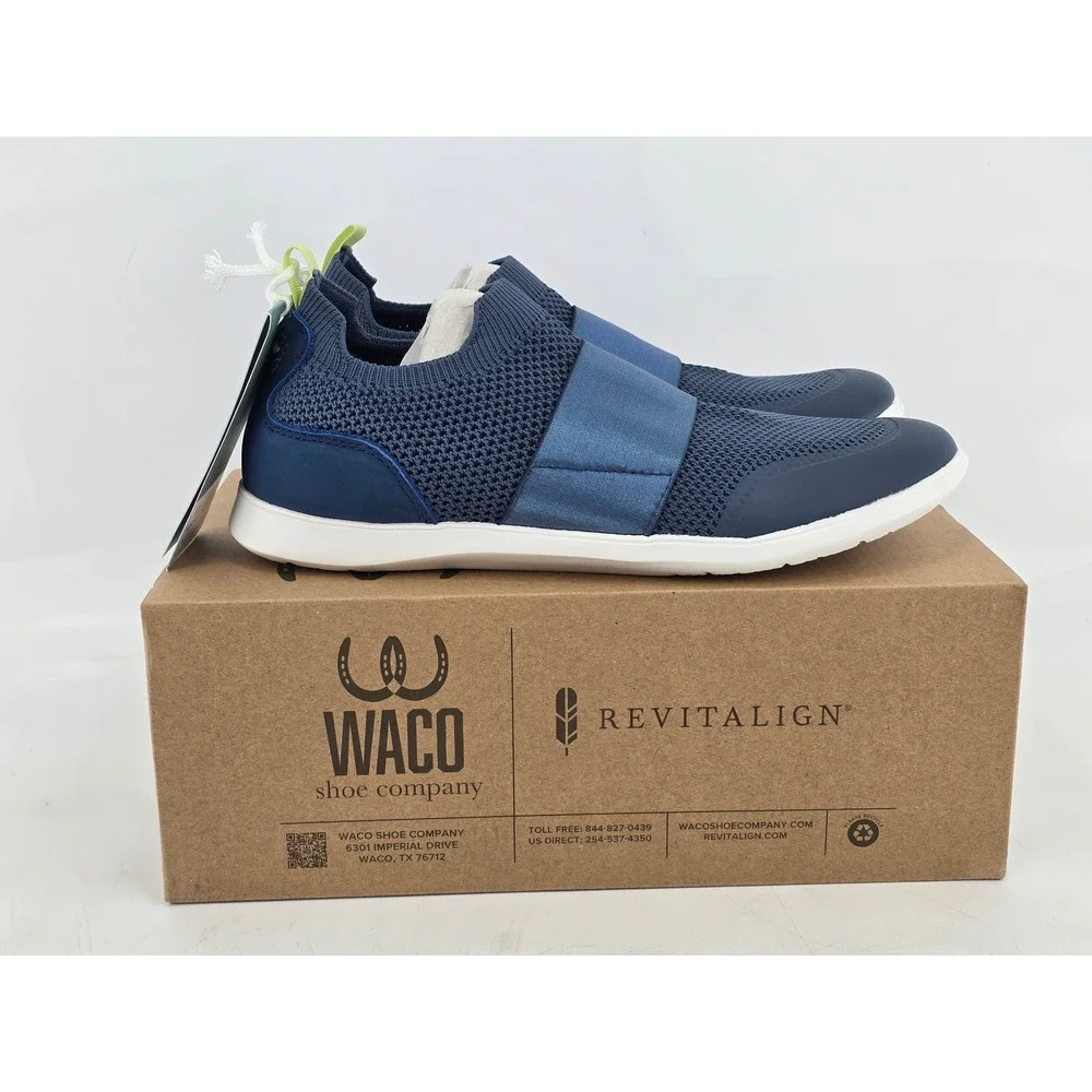 Revitalign Bristol Sneaker Women 9B Marine Blue Slip On Orthotic - New